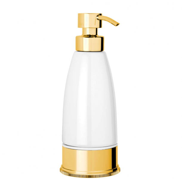 Soap dispenser - White / Antique gold - Free standing - Style Modern
