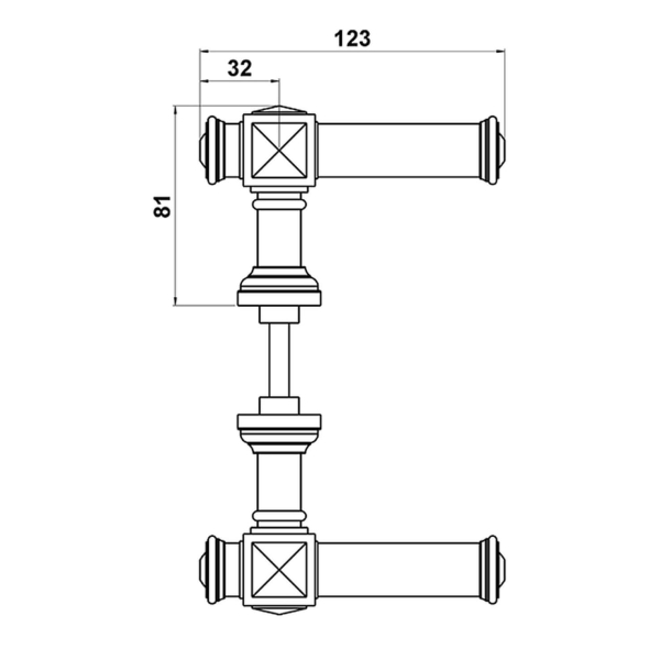 Door handles without rosettes - Polished chrome - Model ULLMAN 123
