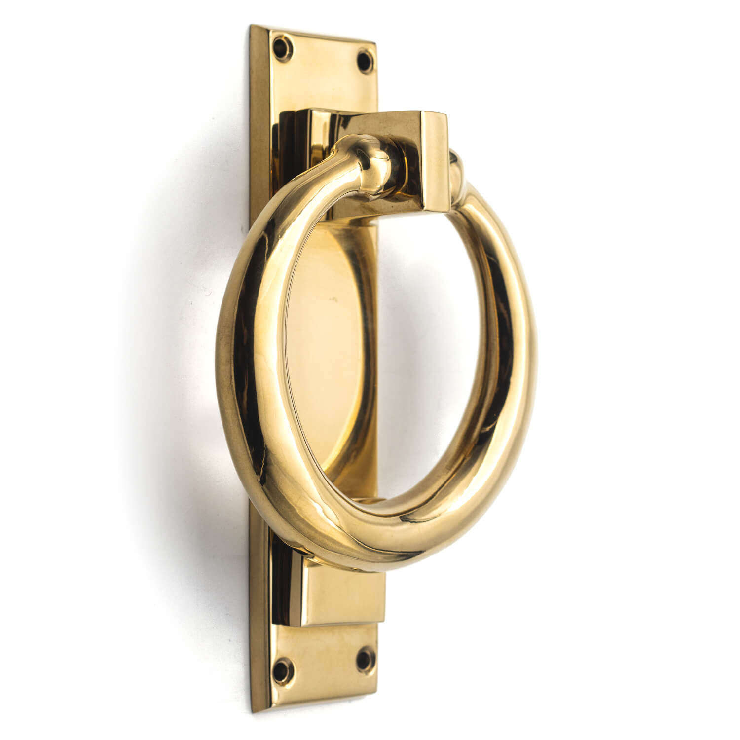 Door Knocker, Brass Ring on plate, Model BASTIN - DOOR KNOCKER