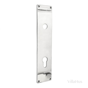 Backplate with europrofile hole - Polished nickel - Model ESKAN - cc 92 mm