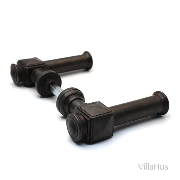 Door handle (set) - Browned brass - ULLMAN 123 mm