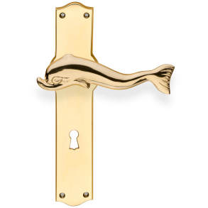 Drhndtag og langskilt med nglehul - Messing - Model DELFIN 116 mm