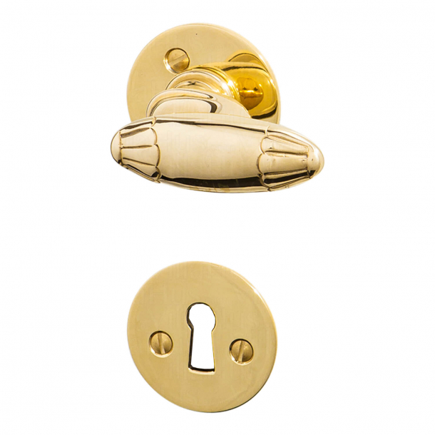 Klamka mosi&#281;&#380;na - wewn&#281;trzna - g&#322;adka tarcza i p&#322;ytka kluczowa - model BYRON