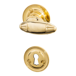 Klamka mosi&#281;&#380;na - wewn&#281;trzna - rozeta i p&#322;ytka kluczowa - model BYRON