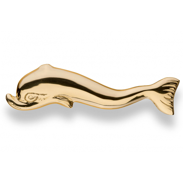 Drgreb - Udendrs - Messing - Langskilt med Dobbelt Cylinderhul - Model DELFIN 145 mm