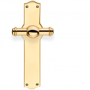 Door handle on back plate - Brass without lacquer - Model HAGMAN