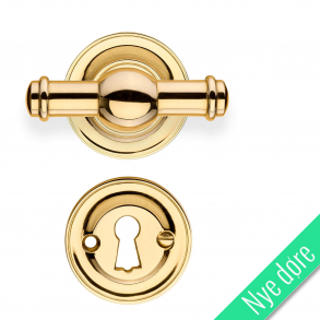 Drrhandtag med rosett och nyckelskylt - Mssing utan lack - Model HAGMANN - Nya drrar