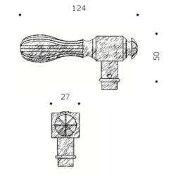 Door handle interior, Backplate - Unlacquered brass - Model HOLKHAM