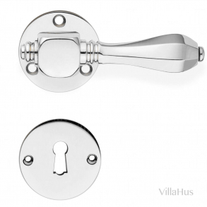 Door handle interior - Nickel - Smooth rosette and escutcheon - MEDICI - Wood screws