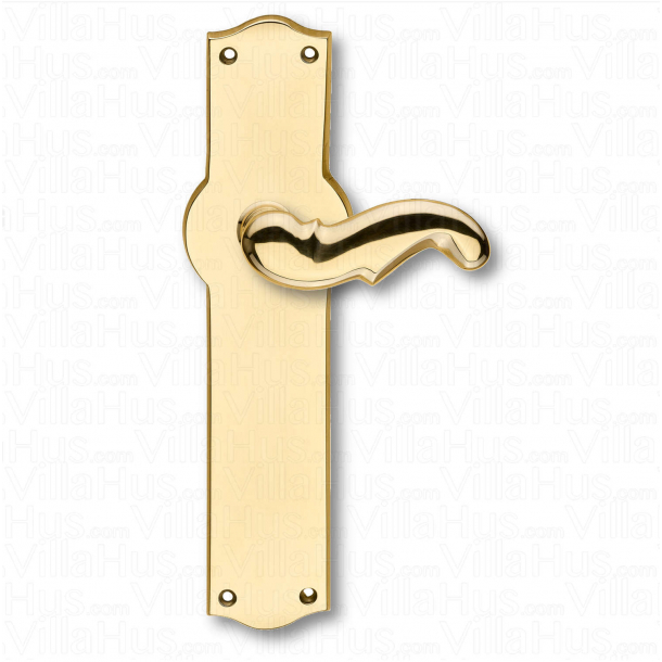 Door handle interior - Wide, Back plate - Brass - Weingarden 84 mm
