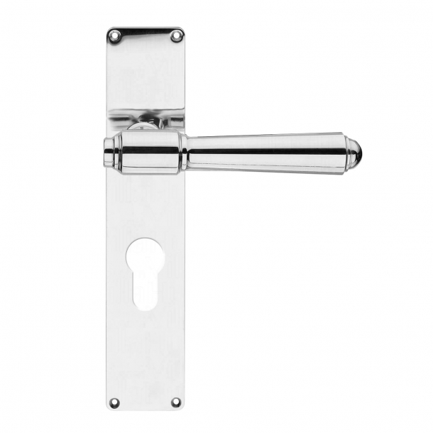 Door handle on back - Nickel plated - Exterior - PZ cylinderhole - BRIGGS 127 mm - cc92mm