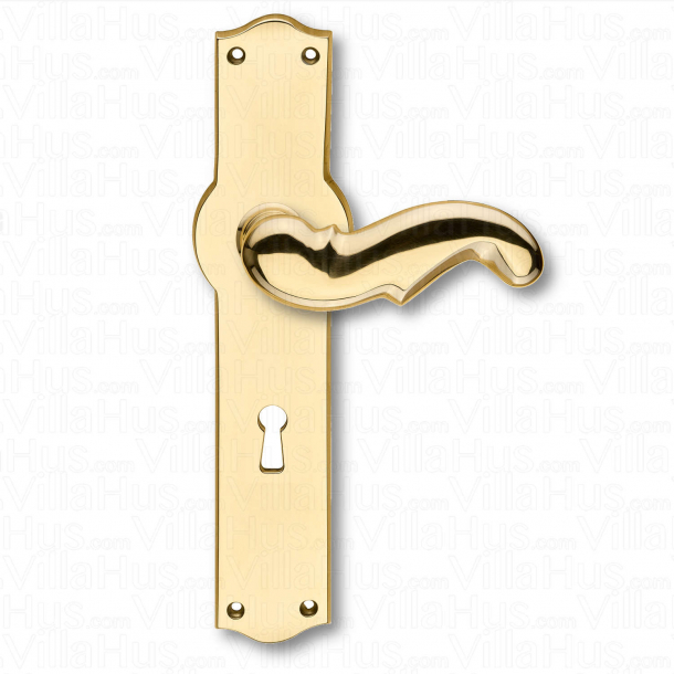 D�rrhandtag - Inomhus - Bredt l�ngskylt - Nyckelh�l - M�ssing - Weingarden 97 mm
