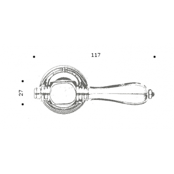 Drrhandtag - Inomhus - Nickel - Platt Rosett och nyckelskylt - MEDICI - Trskruvar