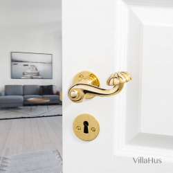 Door handle interior brass - Smooth rosette and key sign - BALFOUR 112 mm