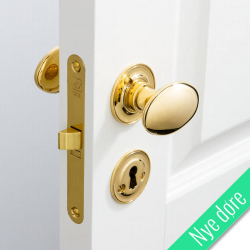 Kugle Drgreb - Messing - Klassisk roset og ngleskilt - Model BLENHEIM 3