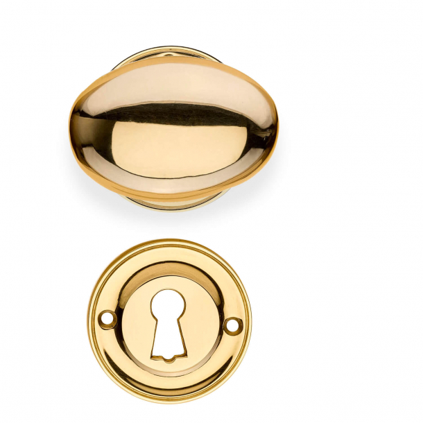 Kugeltrgriff aus Messing - Klassische Rosette &amp; Schlsselrosette - Modell BLENHEIM 3