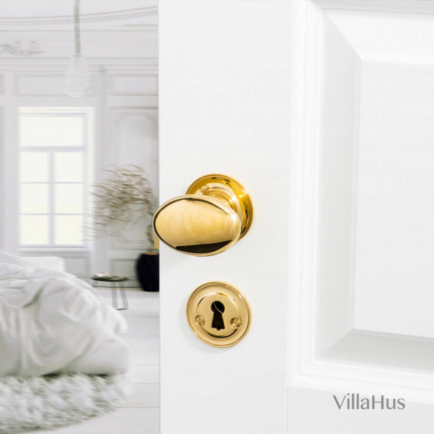 Kugeltrgriff aus Messing - Klassische Rosette &amp; Schlsselrosette - Modell BLENHEIM 3