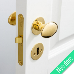 Kugle drgreb - Messing uden lak - Flad roset og ngleskilt - Model BLENHEIM 3 - Nye dre