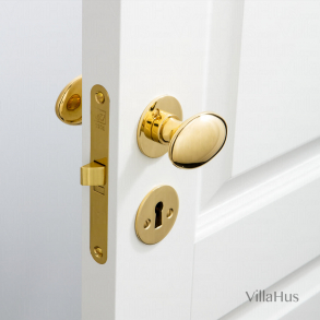 Door knob - Brass - Flat rosette and escutcheon - Model BLENHEIM 3