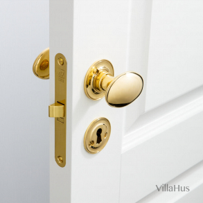 Ball door handle brass - Classic rosette & key plate - Model BLENHEIM 3