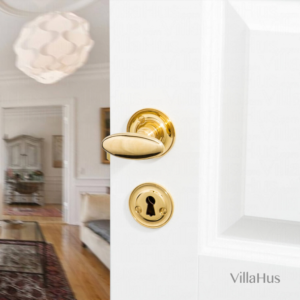 Door handle Brass Interior - BLENHEIM - Rosette and escutcheon (SJ08-035)