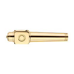 Door handle interior - Theatre handle - Smooth rosette - Brass - Bolt and sleeve