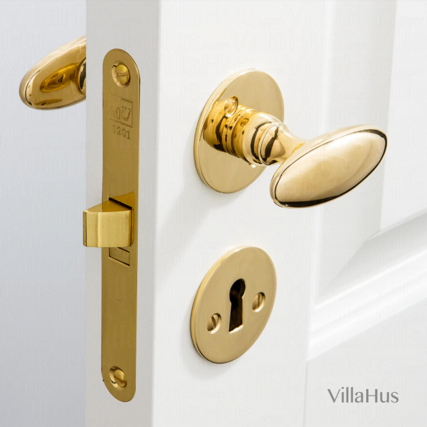 Door handle Brass Interior - BLENHEIM - Smooth rosette and escutcheon (SJ08-023)