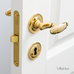 Klamka mosi&#281;&#380;na - wewn&#281;trzna - rozeta i p&#322;ytka kluczowa - model BYRON