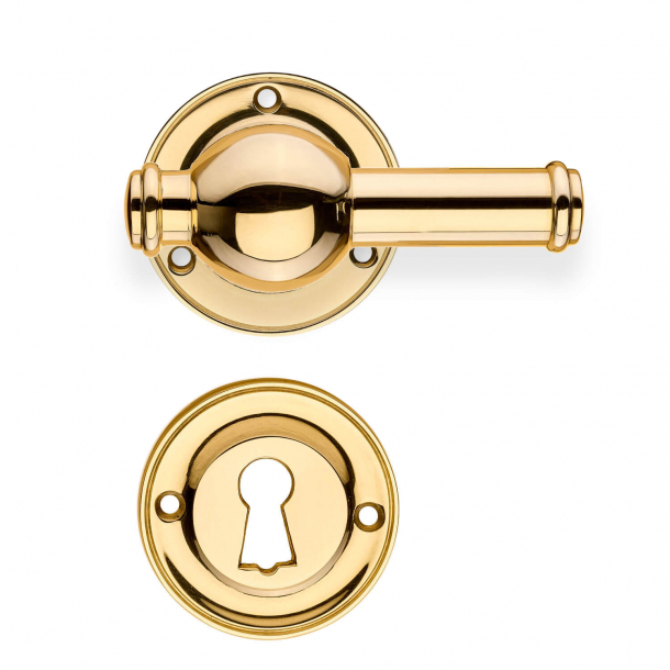 Door handle - Brass - Rosette and escutcheon - CREUTZ 78 mm