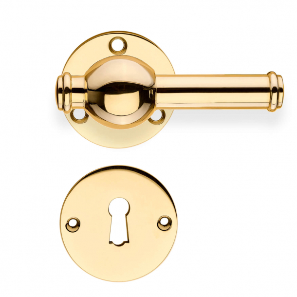 Door handle interior - Brass - Smooth rosettes and escutcheons - CREUTZ 94 mm
