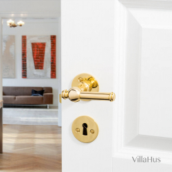 Klamki wewn&#281;trzne - mosi&#261;dz - g&#322;adkie rozety i breloczek - Creutz 94 mm