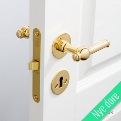 Drgreb indendrs - Messing - Glatte rosetter og ngleskilte - CREUTZ 94 mm - Nye dre