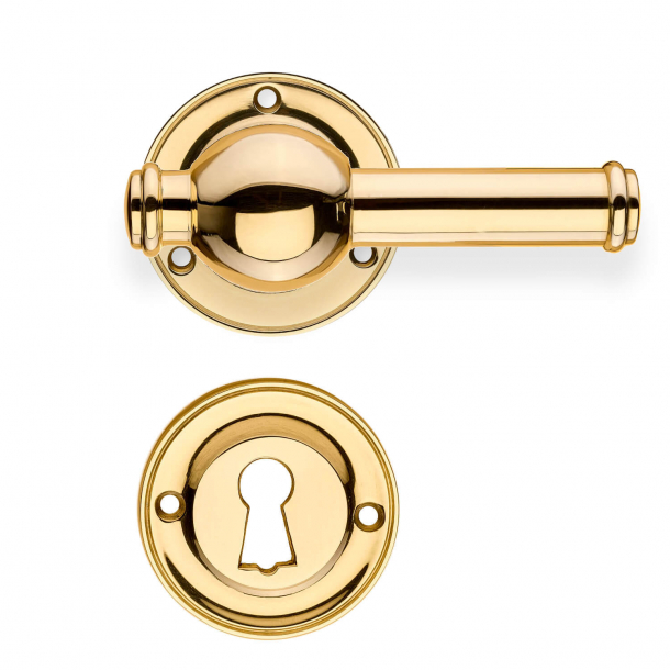 Indoor door handle - Brass - Rosette / key plate - CREUTZ 94 mm