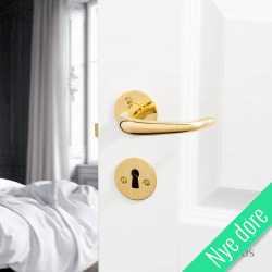 Drhndtag - Klassisk Coup drgreb -Messing roset og ngleskilt - Nye dre