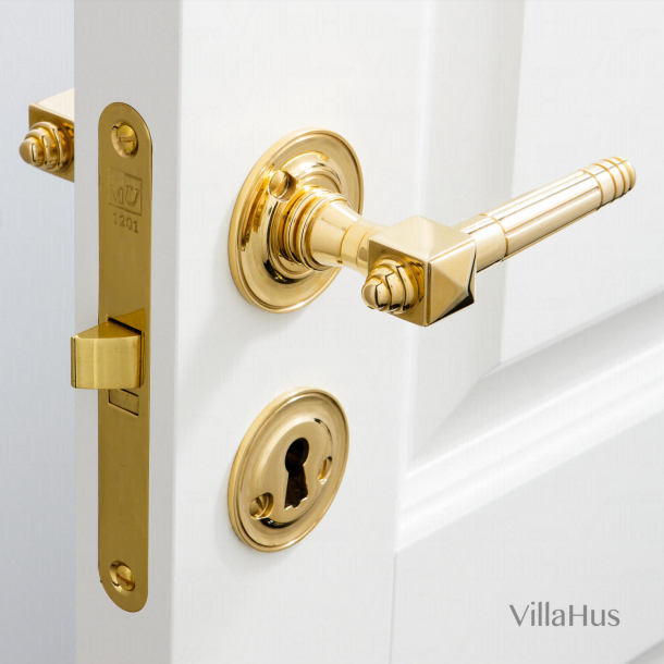 Door handle interior - EMPIRE UFFICI - Brass rosette and escutcheon