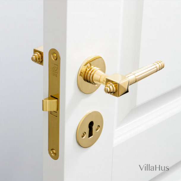 Door handle - Interior - Smooth Brass rosette and escutcheon - EMPIRE UFFICI