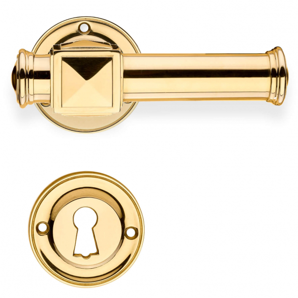 Door handle - Interior - Brass - Model ULLMAN 102 mm - Wood screws