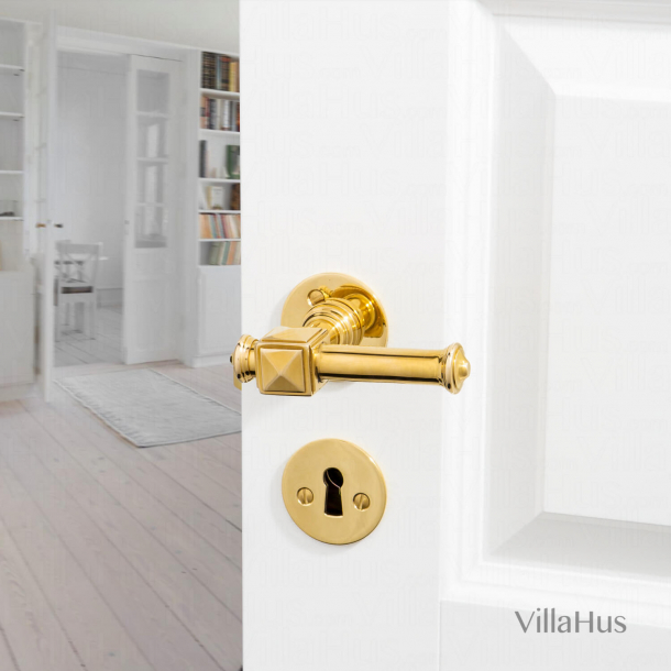 Drgreb Indendrs - Messing - Glatte rosetter og ngleskilte - ULLMAN 102 mm - Nye dre