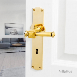 Door handle on Backplate - Interior - ULLMAN 112 mm - Brass