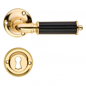 Klamka do drzwi - Mosiądz i czarny bakelit - model ASTOR