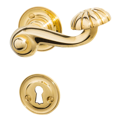 Door handle interior, Brass - rosette and escutcheon - BALFOUR 112 mm