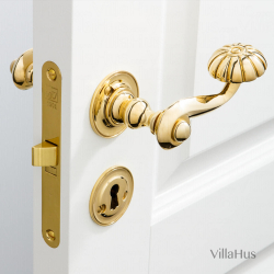 Door handle interior, Brass - rosette and escutcheon - BALFOUR 112 mm