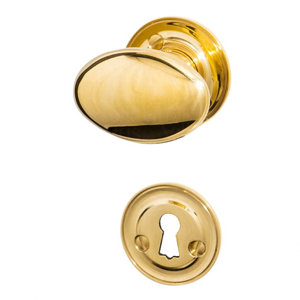 Kugle Drgreb - Messing - Klassisk roset og ngleskilt - Model BLENHEIM 3