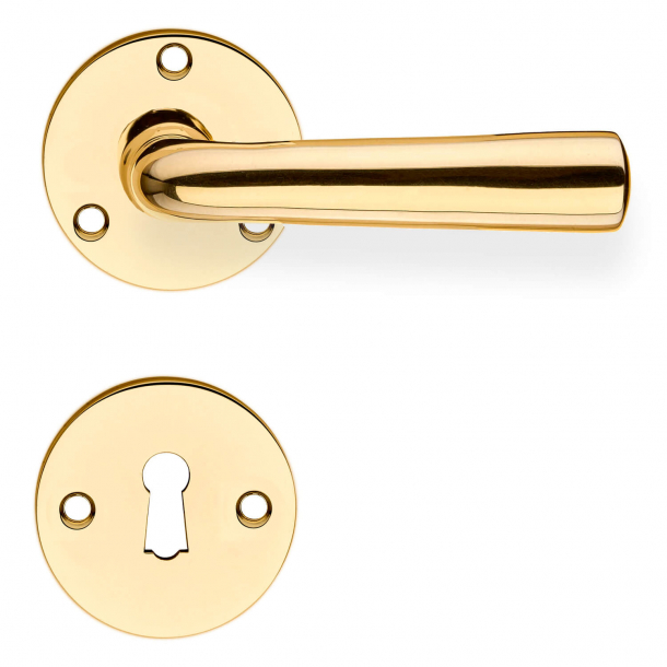 Door handle with rosette and escutcheon - Interior - Brass - Model GENON