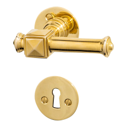 Drgreb Indendrs - Messing - Glatte rosetter og ngleskilte - ULLMAN 102 mm - Nye dre