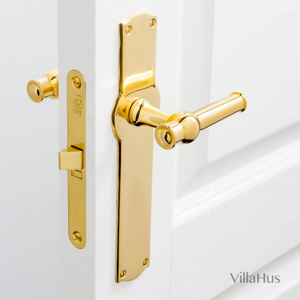 Door handle on Amalienborg backplate - Brass - Model ALMANN