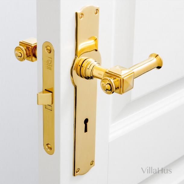 Door handle on Backplate - Interior - ULLMAN 112 mm - Brass
