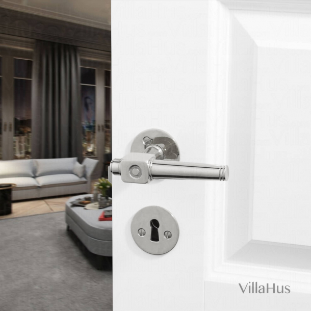 Drrhandtag - Inomhus - Teaterhandtag - Slt rosett - Nickel - Nya drrar