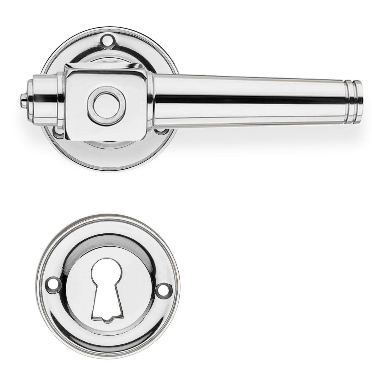 Door handle interior - Theatre handle - Nickel - Wood screws - Chrome ...