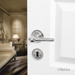 Drrhandtag - Inomhus - Krom med rosett och nyckelskylt - Modell EMPIRE